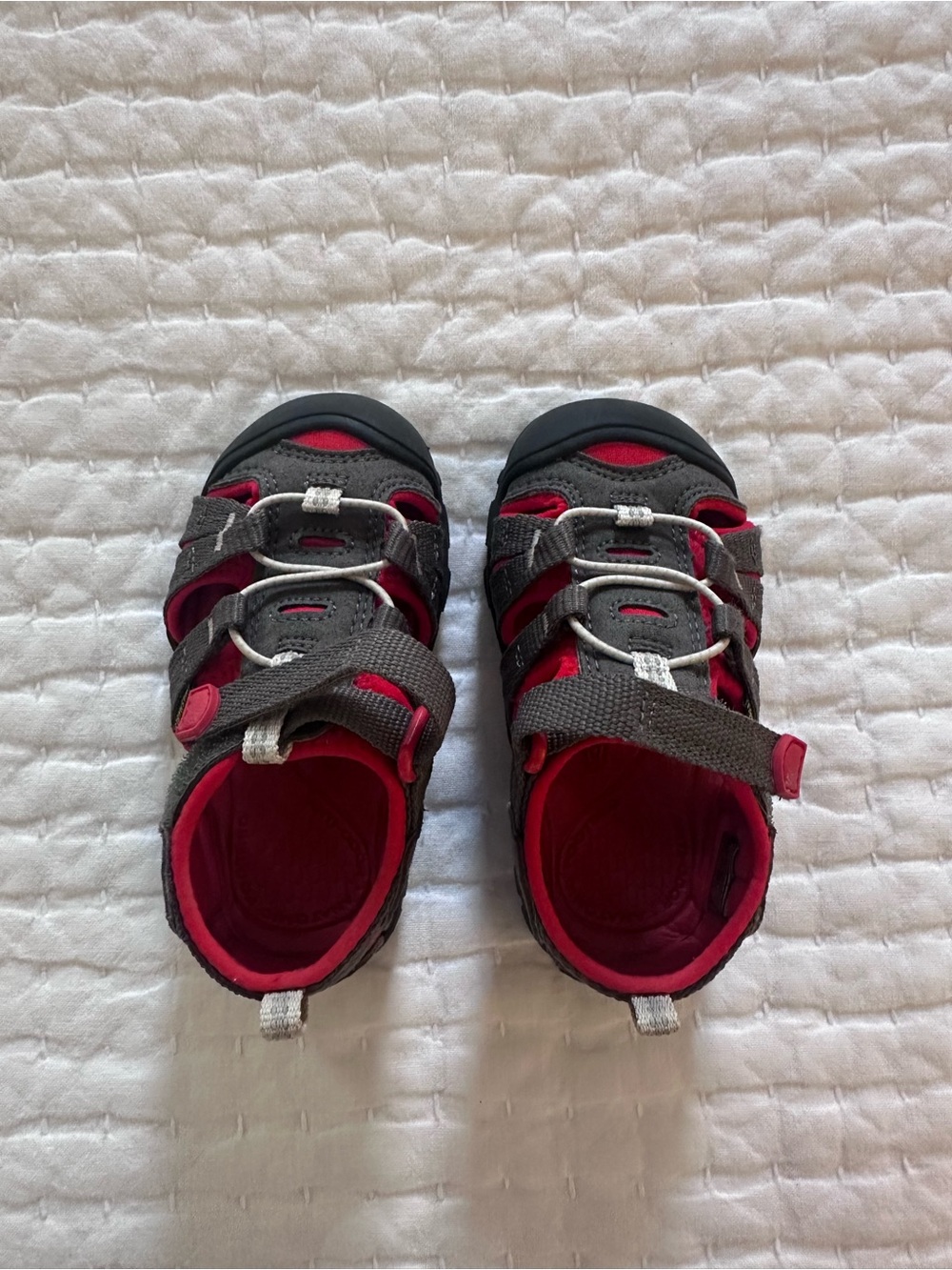 Keen Kids Gray and Red Closed-Toe Sandals for Active Play